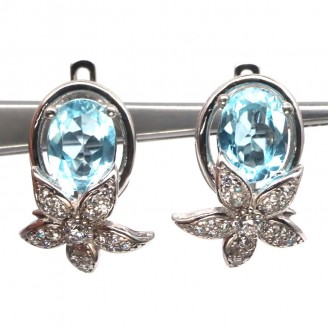 Сережки. Натуральний топаз. Срібло 925. С6659