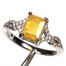 Каблучка. Натуральний сапфір жовтий. Срібло 925. К6670