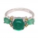 Каблучка. Натуральний агат, смарагд і сапфір. Срібло 925. К6671