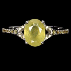 Каблучка. Натуральний сапфір жовтий. Срібло 925. К6677