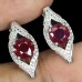 Сережки. Натуральний рубін і топаз білий. Срібло 925. С6678