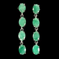 Сережки. Натуральний смарагд. Срібло 925. С6679
