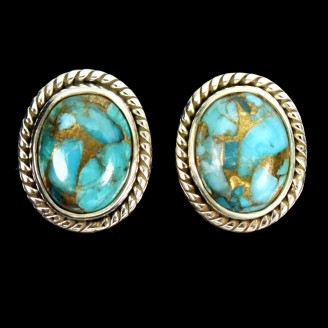 Сережки. Натуральна бірюза. Срібло 925. С6687