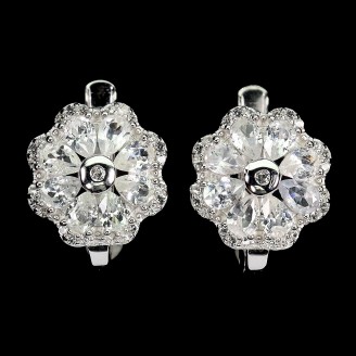 Сережки. Натуральний сапфір білий. Срібло 925. С6690