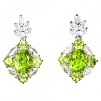 Сережки. Натуральний перидот. Срібло 925. С6697