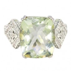 Каблучка. Натуральний празіоліт. Срібло 925. К6698