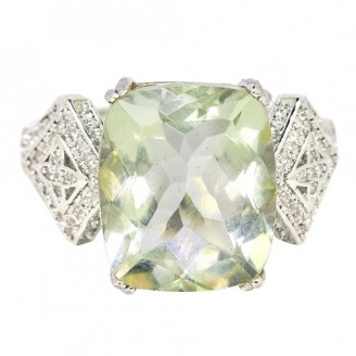 Каблучка. Натуральний празіоліт. Срібло 925. К6698