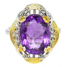Каблучка. Натуральний аметист Срібло 925. К6702
