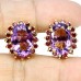 Сережки. Натуральний аметист і гранат родоліт. Срібло 925. С6703