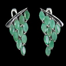 Сережки. Натуральний смарагд. Срібло 925. С6704