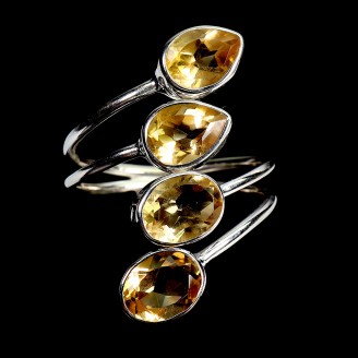 Каблучка. Натуральний цитрин. Срібло 925. К6707