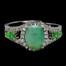 Каблучка. Натуральний смарагд. Срібло 925. К6711