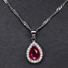 Підвіска. Натуральний рубін. Срібло 925. П6719
