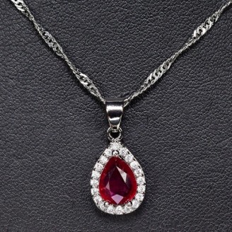 Підвіска. Натуральний рубін. Срібло 925. П6719