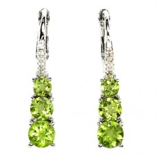 Сережки. Натуральний перидот. Ювелірний сплав. С6723