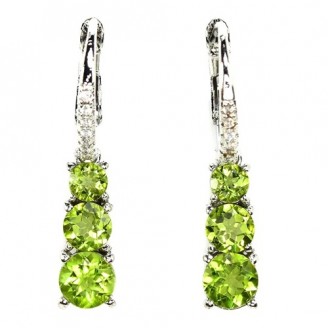 Сережки. Натуральний перидот. Ювелірний сплав. С6723