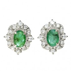 Сережки. Натуральний смарагд. Срібло 925. С6724