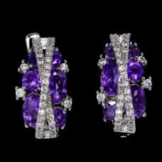 Сережки. Натуральний аметист. Срібло 925. С6725