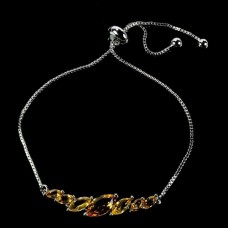 Браслет. Натуральний цитрин. Латунь з покриттям білим золотом. Б67276