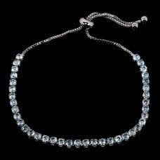 Браслет. Натуральний топаз. Латунь з покриттям білим золотом. Б6727