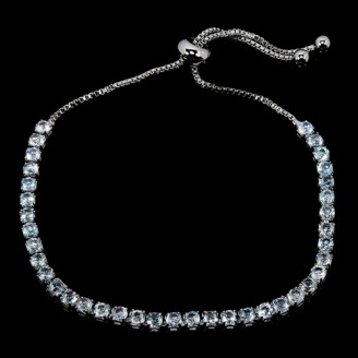 Браслет. Натуральний топаз. Латунь з покриттям білим золотом. Б6727