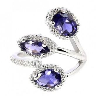 Каблучка. Натуральний іоліт. Срібло 925. К6733