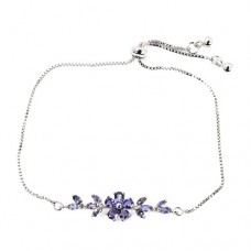 Браслет. Натуральний іоліт. Латунь покрита білим золотом. Б6739