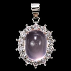 Підвіска. Натуральний рожевий кварц. Срібло 925. П6740