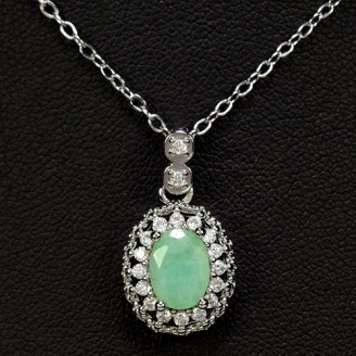 Підвіска. Натуральний смарагд. Срібло 925. П6741