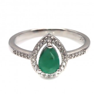 Каблучка. Натуральний смарагд. Срібло 925. К6743