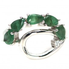 Каблучка. Натуральний смарагд. Срібло 925. К6744