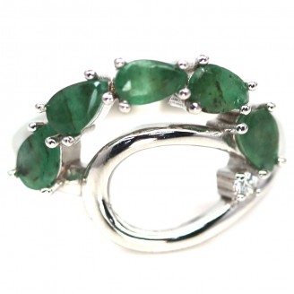 Каблучка. Натуральний смарагд. Срібло 925. К6744