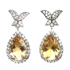 Сережки. Натуральний цитрин. Срібло 925. С6746