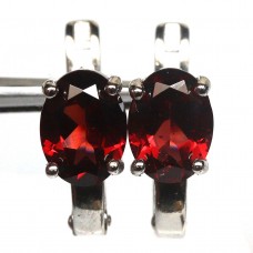 Сережки. Натуральний гранат. Срібло 925. С6750