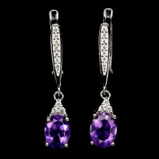 Сережки. Натуральний аметист. Срібло 925. С6752