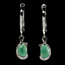 Сережки. Натуральний смарагд. Срібло 925. С6753
