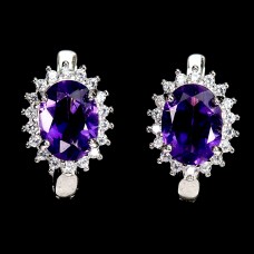 Сережки. Натуральний аметист. Срібло 925. С6755