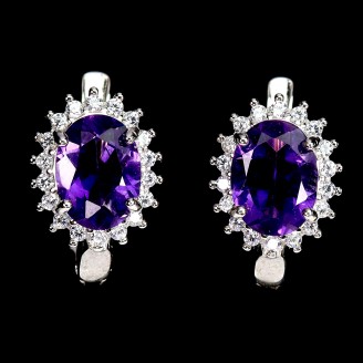 Сережки. Натуральний аметист. Срібло 925. С6755