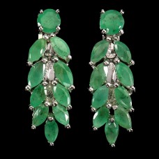 Сережки. Натуральний смарагд. Срібло 925. С6756 Сережки. Натуральний смарагд. Срібло 925. С6756