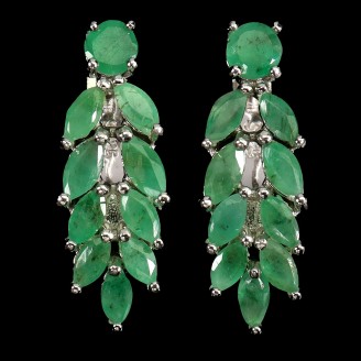 Сережки. Натуральний смарагд. Срібло 925. С6756