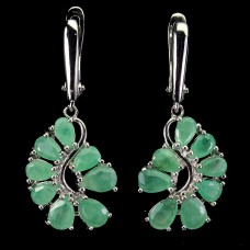 Сережки. Натуральний смарагд. Срібло 925. С6757 Сережки. Натуральний смарагд. Срібло 925. С6757