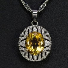 Підвіска. Натуральний цитрин. Срібло 925. П6765