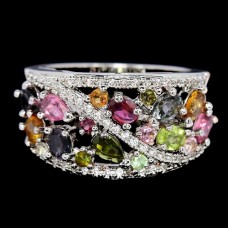 Каблучка. Натуральний турмалін. Срібло 925. К6768