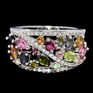 Каблучка. Натуральний турмалін. Срібло 925. К6768