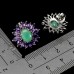Сережки. Натуральний смарагд і аметист. Срібло 925. С6771