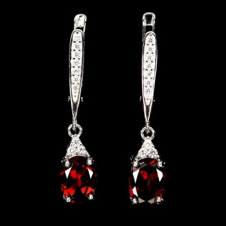 Сережки. Натуральний гранат. Срібло 925. С6773