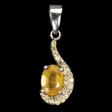 Підвіска. Натуральний сапфір жовтий. Срібло 925. П6776
