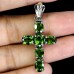 Підвіска. Натуральний хром діопсид і сапфір. Срібло 925. П6781