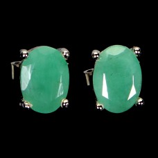 Сережки. Натуральний смарагд. Срібло 925. С6784