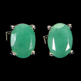 Сережки. Натуральний смарагд. Срібло 925. С6784
